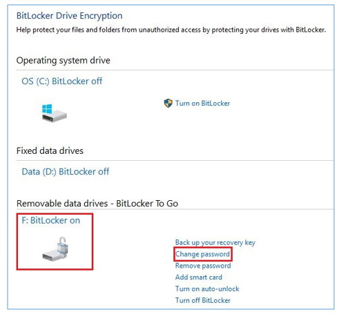 thay đổi mật khẩu bitlocker