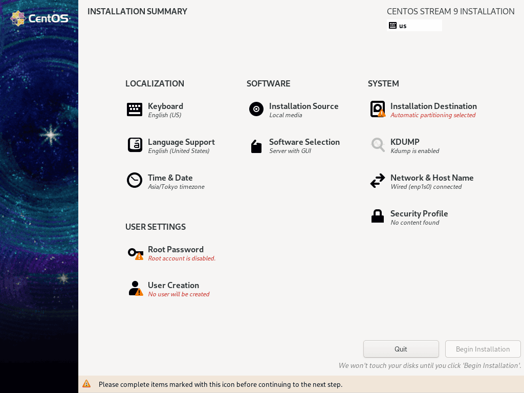 Cài đặt Centos Stream 9